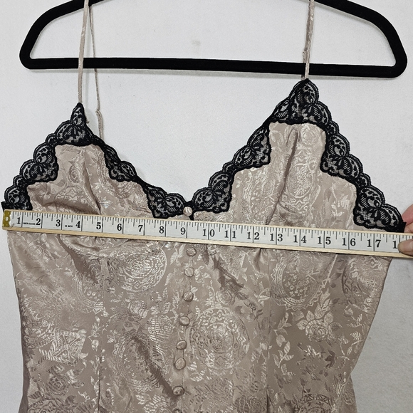 Victoria’s Secret Vintage Gold Label Satin Cream Bodysuit Nightie Large - Picture 4 of 13